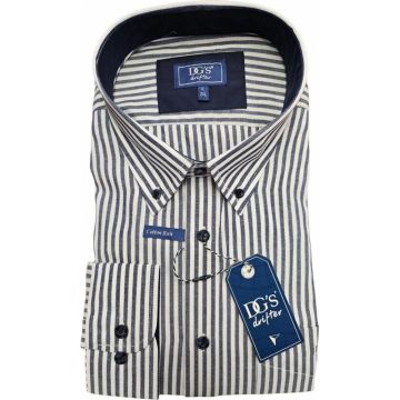 Douglas And Grahame Mens Big Size Cotton Bengal Stripe Button Down Collar Long Sleeve Casual Shirt