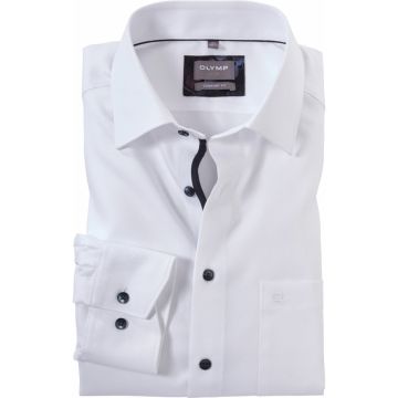 Olymp Mens Big Size Diagonal Rib Comfort Fit Egyptian Cotton Formal Long Sleeve Shirt