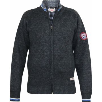 D555 Mens Big Size Knitted Zip Cardigan With Side Pockets And Fleece Lining