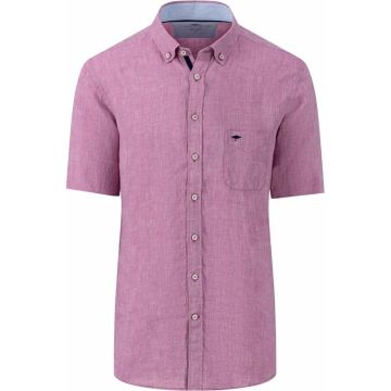 Fynch Hatton Mens Big Size Button Down Collar Pure Linen Casual Short Sleeve Shirt