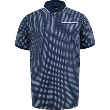 D555 Mens Big Size Contrast Collar Pattern Polo
