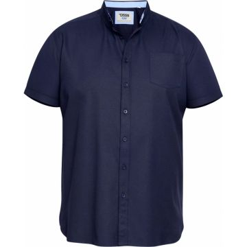 D555 Mens Big Size Oxford Button Down Collar Cotton Short Sleeve Shirt With Breast Pocket