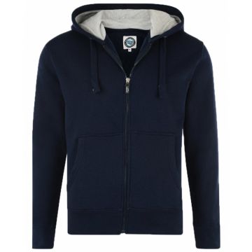 Kam Mens Big Size Plain Hoody With Zip Front And Front Pockets