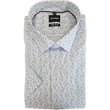 Olymp Mens Big Size Circle Print Comfort Fit Casual Short Sleeve Shirt