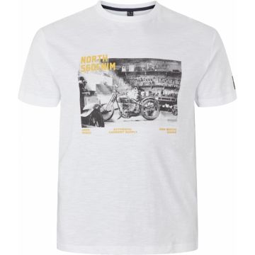 North Denim Mens Big Size Classic Bike Print Cotton Crew Neck T Shirt