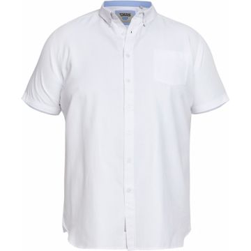 D555 Mens Big Size Oxford Button Down Collar Cotton Short Sleeve Shirt With Breast Pocket