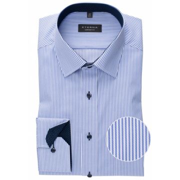 Eterna Mens Big Size Non Iron Cotton Comfort Fit Formal Stripe Shirt