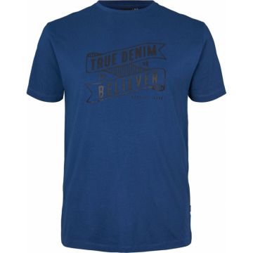 Replika Mens Big Size Embossed True Denim Believer Cotton Crew Neck T Shirt
