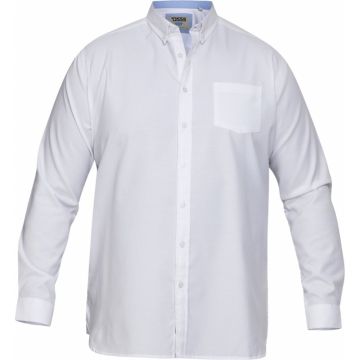 D555 Mens Big Size Oxford Button Down Collar Cotton Long Sleeve Shirt With Breast Pocket