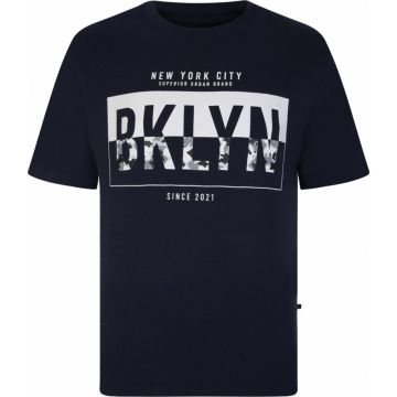 Kam Mens Big Size New York Theme Print Cotton Crew Neck T Shirt