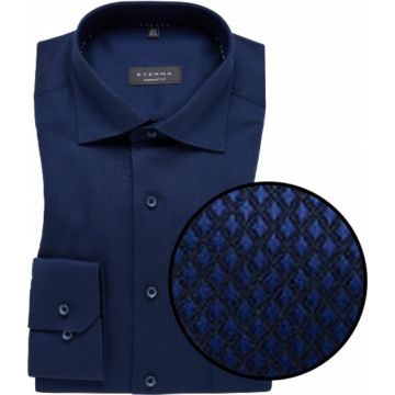 Eterna Mens Big Size Comfort Fit Cotton Micro Diamond Pattern Long Sleeve Formal Shirt