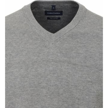 Casa Moda Plain Pima Cotton V Neck Knitwear