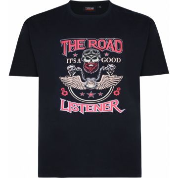 Espionage Mens Big Size Road Listener Print Crew Neck Cotton T Shirt