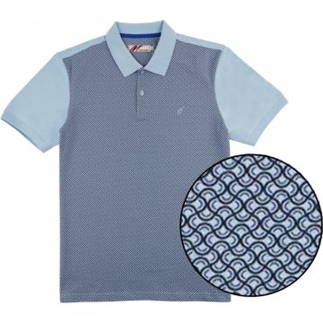 Mish Mash Mens Big Size Smart Jersey Short Sleeve Geometric Print Front Panel Polo