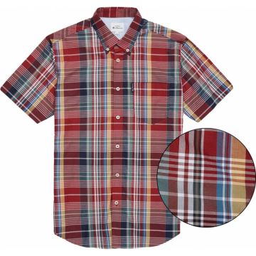 Mens Big Size Ben Sherman Large Madras Check Button Down Collar Cotton Short Sleeve Shirt