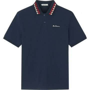 Ben Sherman Mens Big Size Jacquard Collar Interest Polo