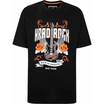 Ed Baxter Mens Big Size Hard Rock Print Crew Neck T Shirt