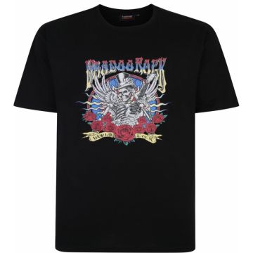 Espionage Mens Big Size Voodoo Rock Print Cotton Crew Neck TShirt