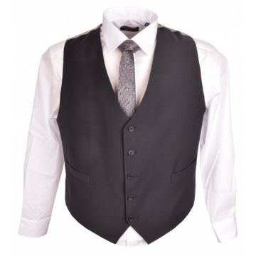 Big Size Hugo James Formal Black Waistcoat