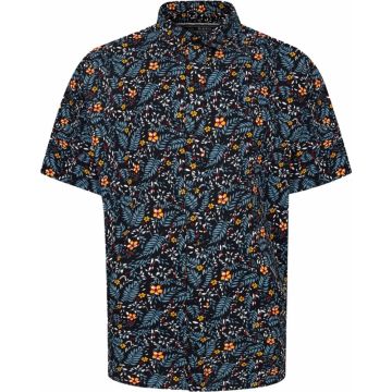 Ed Baxter Mens Big Size Flower Print Soft Touch Casual Short Sleeve Shirt
