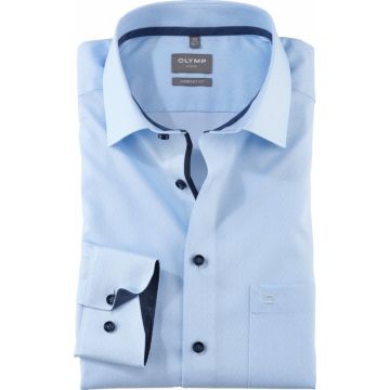 Olymp Mens Big Size Comfort Fit Egyptian Cotton Pattern Long Sleeve Formal Shirt With Breast Pocket