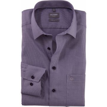 Olymp Mens Big Size Micro Dogtooth Formal Long Sleeve Shirt