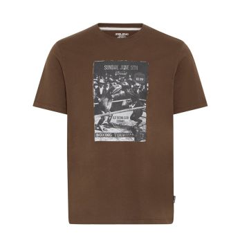 Blend Mens Big Size Frog Boxing Print Crew Neck T Shirt