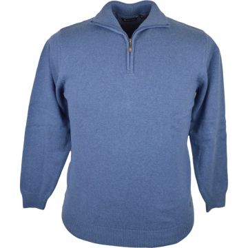 Kings Road Mens Big Size Cotton Quarter Zip Knitwear