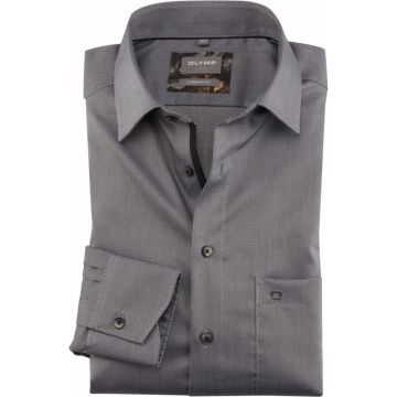 Olymp Mens Big Size Diagonal Rib Comfort Fit Egyptian Cotton Formal Long Sleeve Shirt