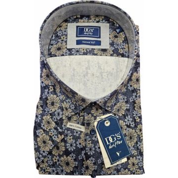 Douglas And Grahame Mens Big Size Floral Pattern Cotton Casual Short Sleeve Shirt