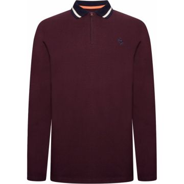 Greyhawk Mens Big Size Quarter Zip Neck Stretch Cotton Long Sleeve Polo