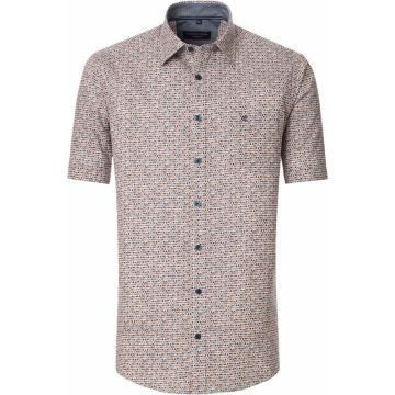Casa Moda Mens Big Size Casual Mini Circle Pattern Short Sleeve Shirt