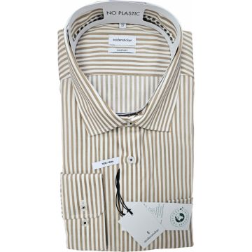 Seidensticker Mens Big Size Candy Stripe Comfort Fit Long Sleeve Formal Shirt With Breast Pocket