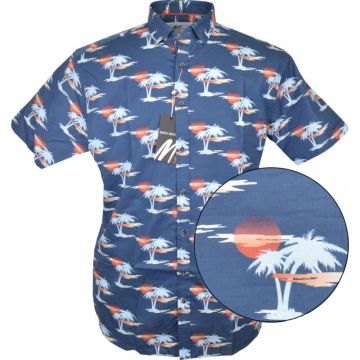 Mish Mash Mens Big Size Tropical Print Short Sleeve Cotton Shirt