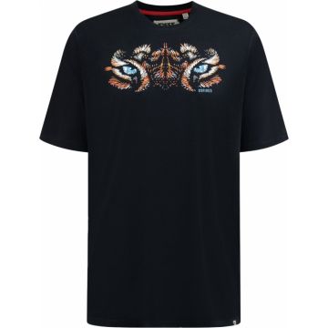 D555 Mens Big Size Tiger Eyes Print Crew Neck Cotton T Shirt