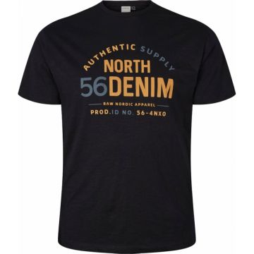 North 56 Denim Mens Big Size Logo Print Crew Neck Cotton T Shirt