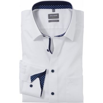 Olymp Mens Big Size Comfort Fit Cotton Micro Basket Weave Pattern Non Iron Formal Long Sleeve Shirt With Breast Pocket