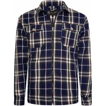 Kam Mens Big Size Zip Through Quilted Padded Shirt Jacket