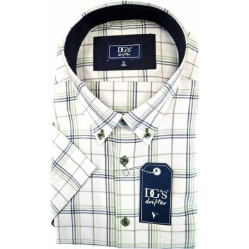 Douglas And Grahame Mens Big Size Button Down Collar Check Casual Short Sleeve Shirt