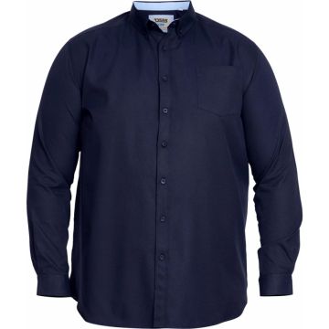 D555 Mens Big Size Oxford Button Down Collar Cotton Long Sleeve Shirt With Breast Pocket