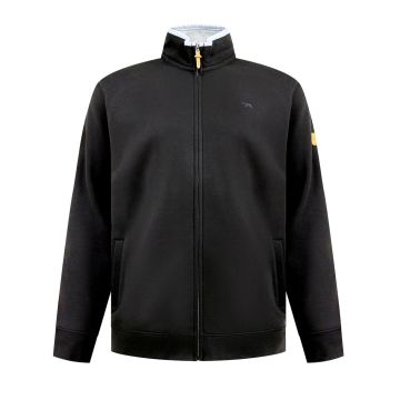 D555 Mens Big Size Zip Through Sweatshirt In Fleece With Chest Embroidery