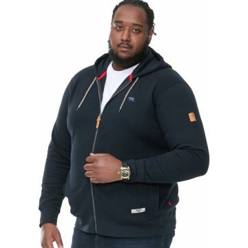 D555 Mens Big Size Full Zip Fashion Hoody With Chest Embroidery