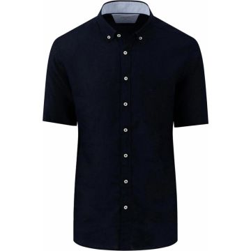 Fynch Hatton Mens Big Size Button Down Collar Pure Linen Casual Short Sleeve Shirt