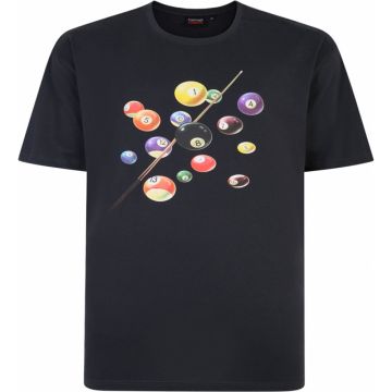 Espionage Mens Big Size Billiard Print Cotton Crew Neck TShirt With Signature Embroidery