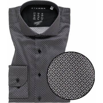 Eterna Mens Big Size Stretch Micro Pattern Long Sleeve Formal Shirt