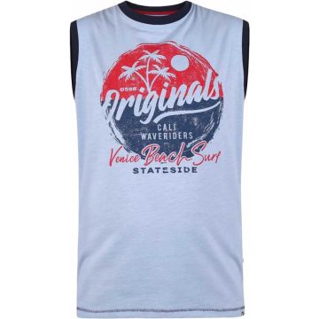 Duke Mens Big Size - Maidstone - Originals Print Cotton Crew Neck Muscle Sleeveless T Shirt