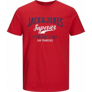 Jack Jones Mens Big Size Superior Logo Print Cotton Crew Neck T Shirt