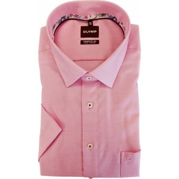 Olymp Mens Big Size Micro Check Comfort Fit Casual Short Sleeve Shirt