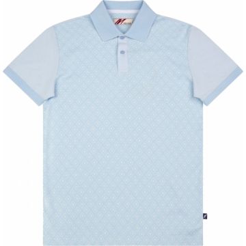 Mish Mash Mens Big Size Fine Knit Diamond Pattern Short Sleeve Polo With Contrast Back Sleeve And Collar