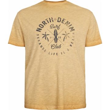 North 56 Mens Big Size Surf Print Cool Dyed Crew Neck T Shirt